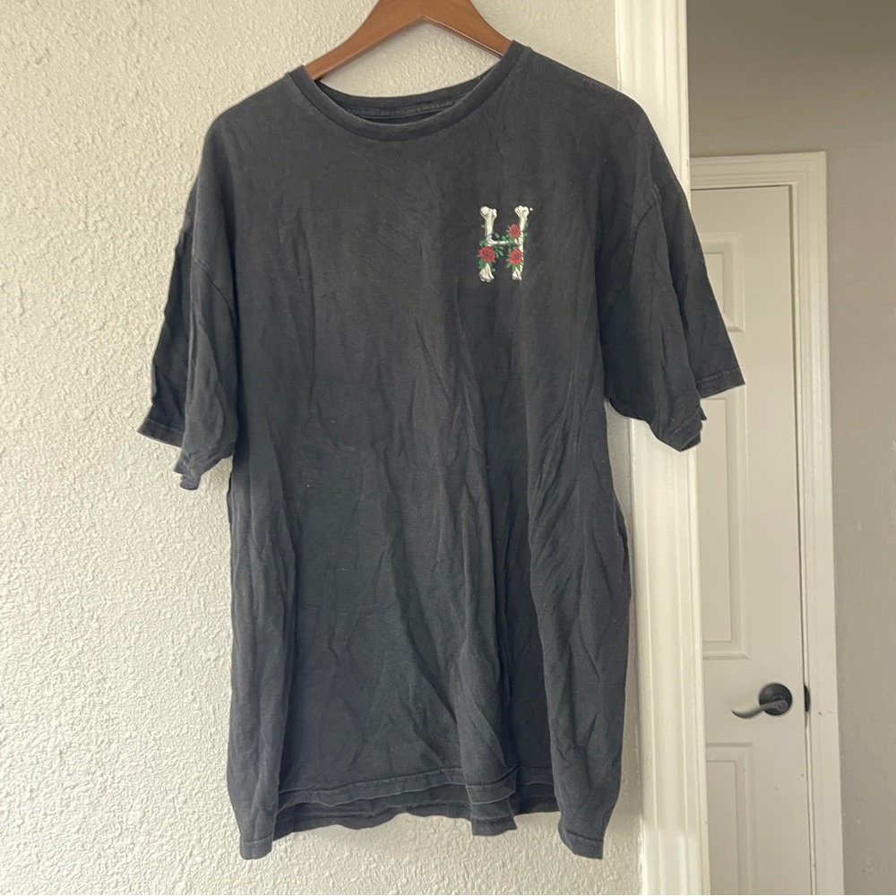 HUF vintage Black Tee with Floral Logo XL - Picture 2 of 7